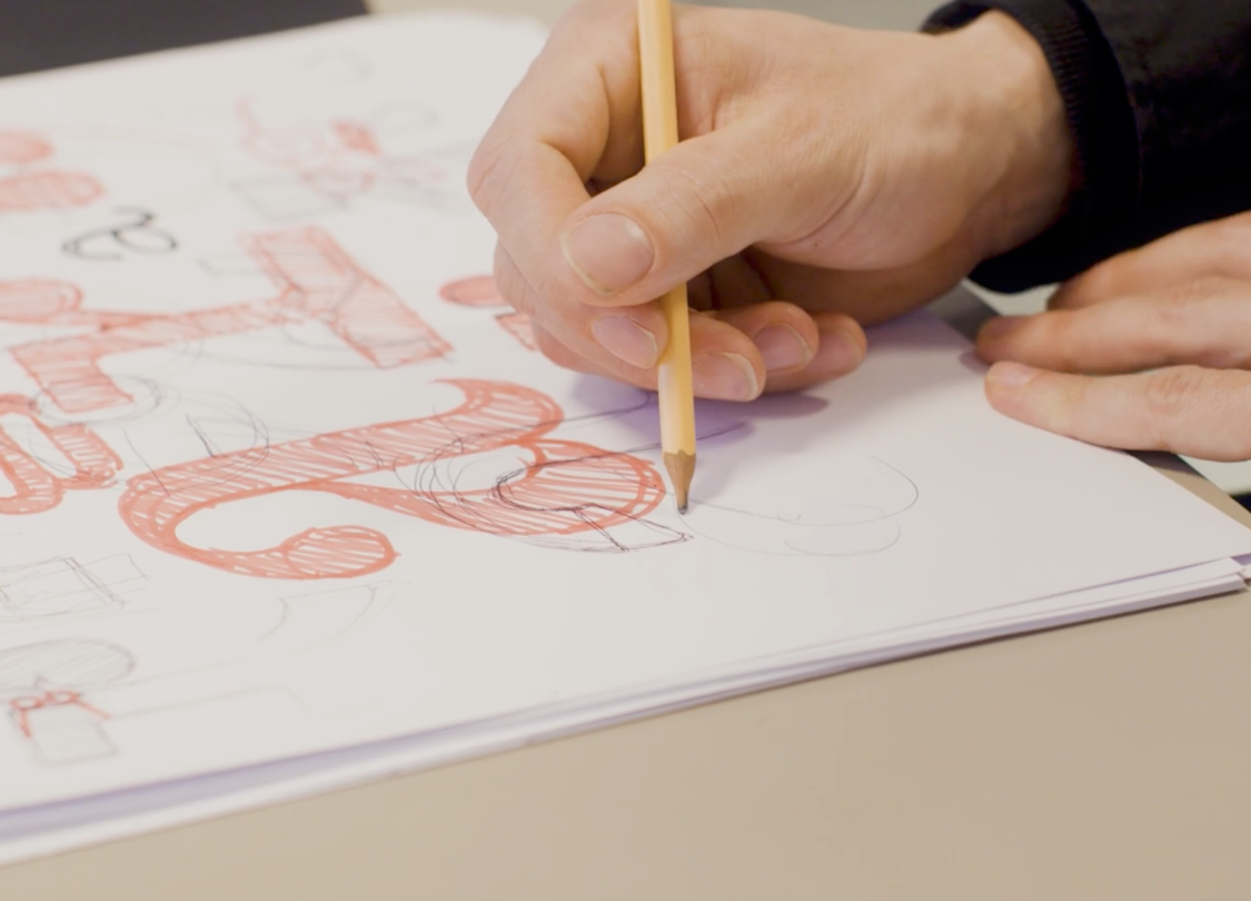 Creative workspace with people collaborating